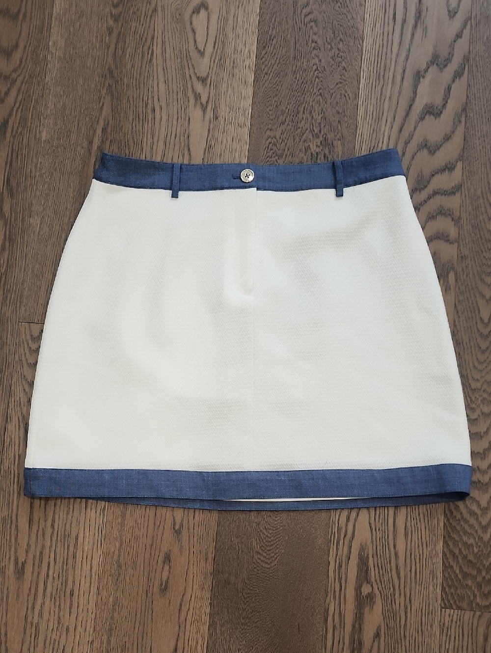 Tommy Hilfiger White Mini Skirt with Blue Trim